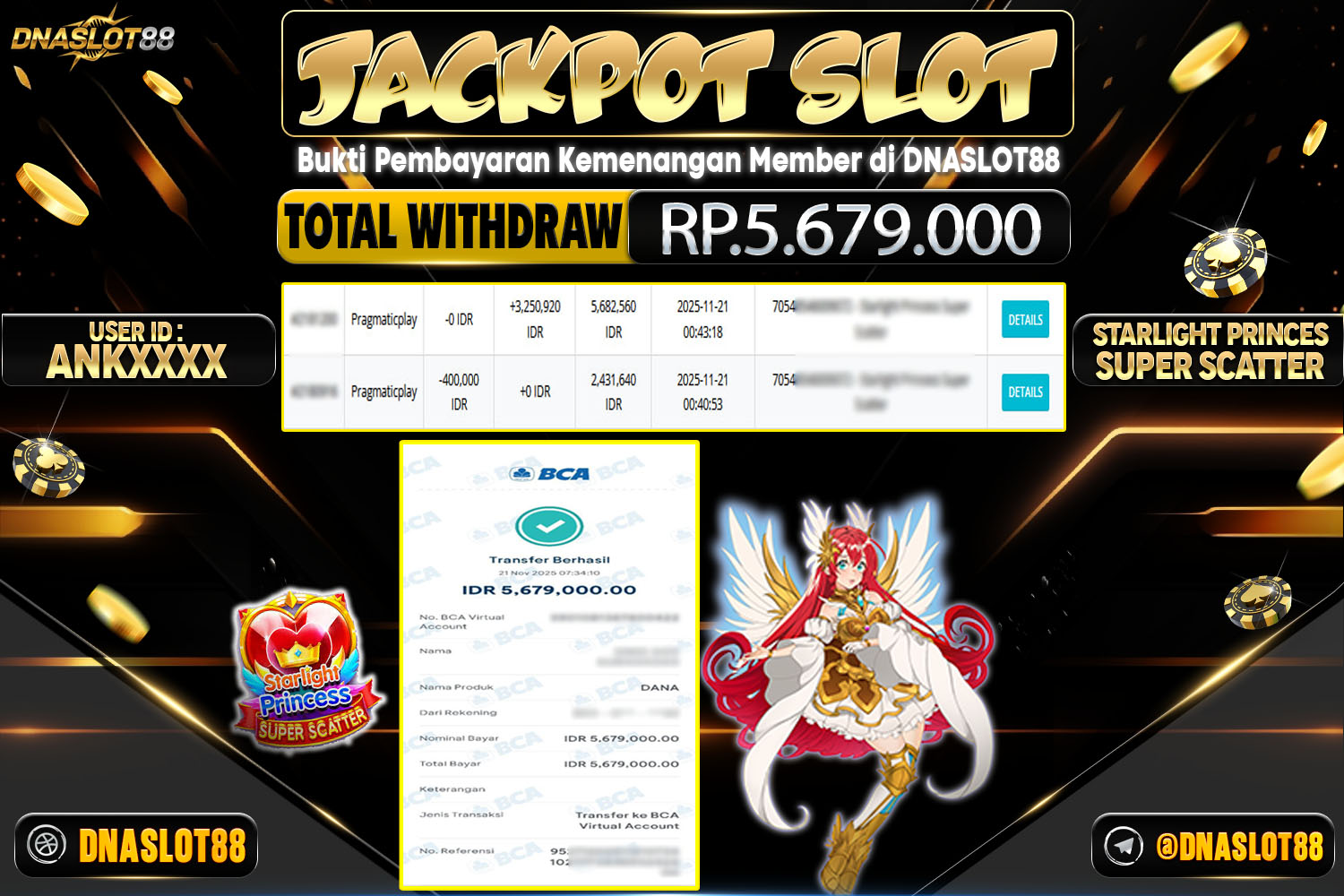 JACKPOT SLOT STARLIGHT PRINCESS SUPER SCATTER   21 NOVEMBER 2025